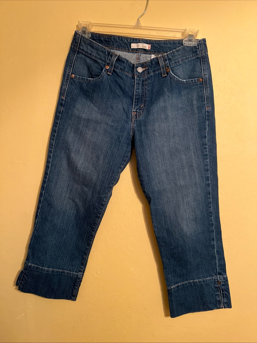 Levi's Dark Blue Cropped Straight Jeans